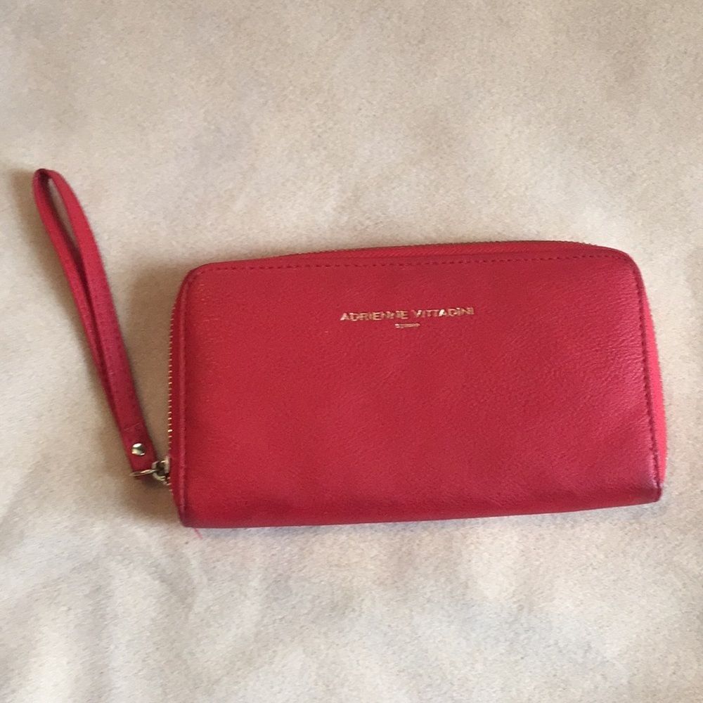 Adrienne Vittadini Clutch Wallet Red Wristlet